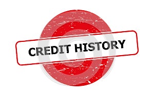 Credit history stamp on white