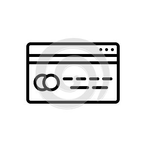 Black line icon for Credit, withdrawals and paying photo