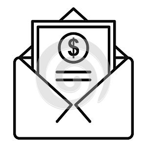 Credit money mail icon, outline style