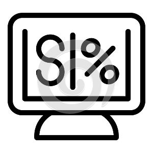 Credit monitor icon outline vector. Tax deduction