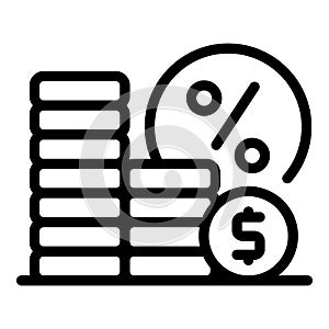 Credit payment loan icon outline vector. Terms tax