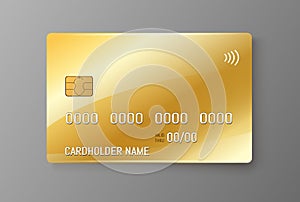 Credit plastic card with emv chip. Contactless payment