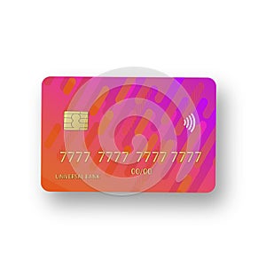 credit plastic card with emv chip. Contactless payment