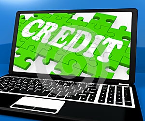 Credit Puzzle On Notebook Shows Online Purchases