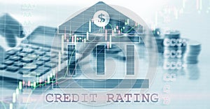 Credit Rating. Finance, capital banking and investment concept