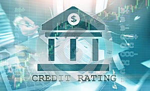 Credit Rating. Finance, capital banking and investment concept. Document signature.