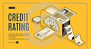 Credit rating scoring isometric vector website