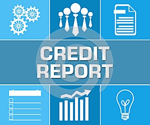 Credit Report Business Symbol Blue Grid
