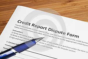 Credit report dispute score