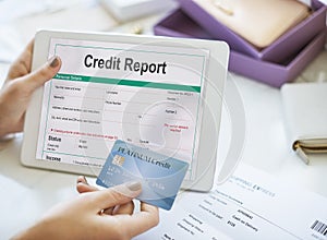 Credit Report Financial Banking Economy Concept photo