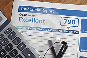 Credit report with score photo