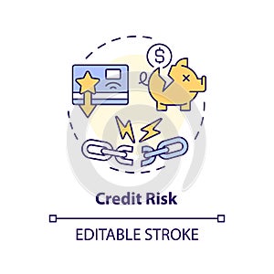Credit risk multi color concept icon