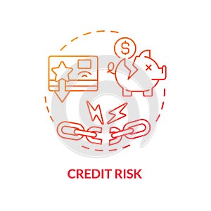 Credit risk red gradient concept icon
