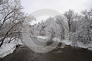 Credit River in the cold winter morning