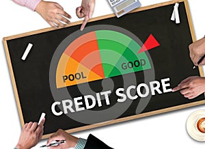 CREDIT SCORE (Businessman Checking Credit Score Online and Fina