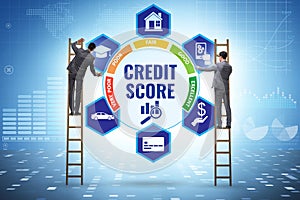 Credit score concept with businessman