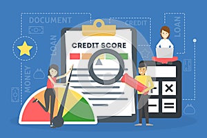Credit score concept. Document with personal credit history