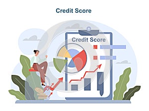 Credit score concept. Measurement from poor to excellent rating