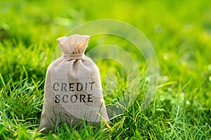 Credit score concept. Numerical representation of an individual\'s creditworthiness photo