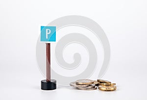 Credit Score concept. Parking place sign