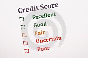 Credit score form..