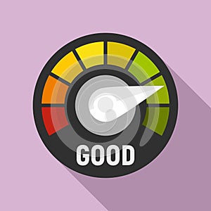 Credit score icon, flat style