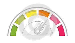 Credit score icon vector. Bank indicator of client credit history from bad to good. Payment history measurement