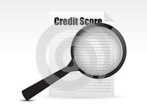 Credit Score and Magnifying Glass