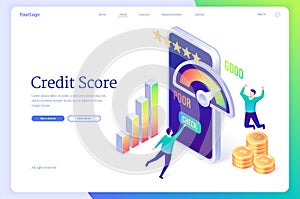 Credit score mobile application with rating scale