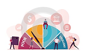 Credit Score Rating Based on Debt Reports Showing Creditworthiness or Risk of Individuals for Student Loan photo