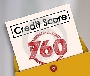 Credit Score Rating Report Card Number Envelope