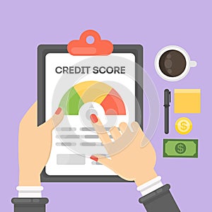 Credit score report.