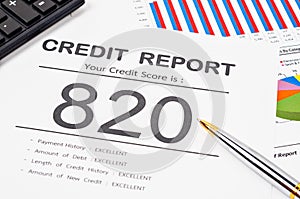 Credit score report.