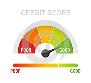 Credit score scale showing good value. Vector stock illustration