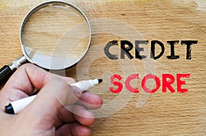 Credit score text concept