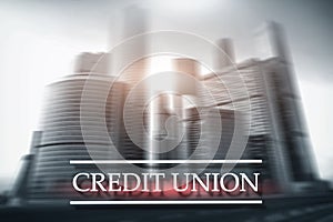 Credit Union. Financial cooperative banking services. Finance abstract background