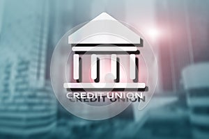 Credit Union. Financial cooperative banking services. Finance abstract background