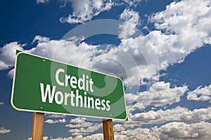 Credit Worthiness Green Road Sign