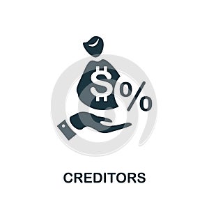 Creditors icon. Simple element from business management collection. Creative Creditors icon for web design, templates,