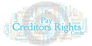 Creditors Rights word cloud.