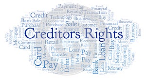 Creditors Rights word cloud.