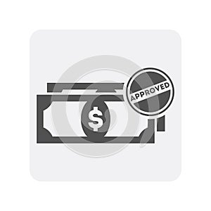 Creditworthiness icon with money banknote sign photo