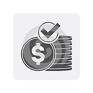 Creditworthiness icon with money coin sign
