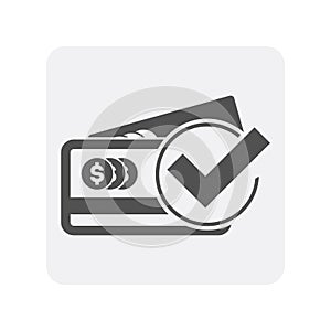 Creditworthiness icon with plastic credit card