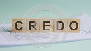 credo word made with building blocks, business concept photo