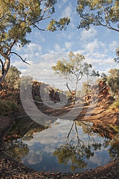 Creek, billabong in Australia, ancient indigenous peoples site for the public