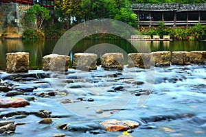 Creek detail in Qinghua Zhen ,Wuyuan China