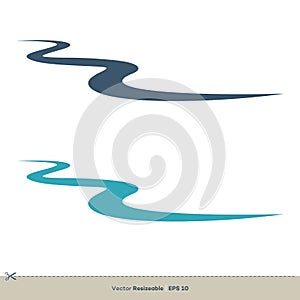 Creek Line Vector Logo Template Illustration Design photo