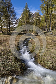 Creek at Pass Falzarego Autumn