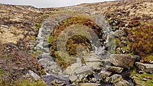 creek and rocks in heathland in Wicklow mountains